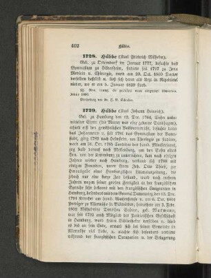 1729. Hübbe (Karl Johann Heinrich).