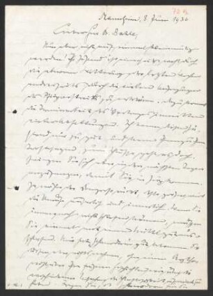 [Brief von Otto Selz an Julius Bahle vom 08. Juni 1936]