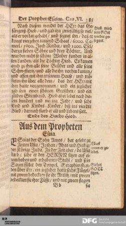 Der Prophet Esaias.