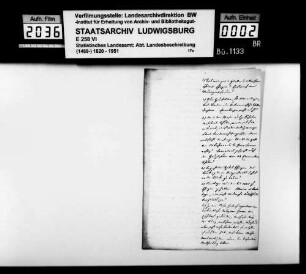 Nachfragen [des Professors Memminger; Handschrift: Kanzlei] zu Unklarheiten der OAB (ohne Antworten)