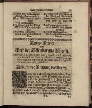 Andere Predigt am Fest der Offenbarung Christi.