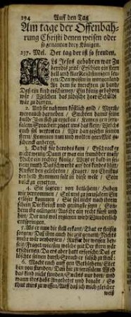 Am Tage der Offenbahrung Christi denen weisen oder so genannten drey Königen.