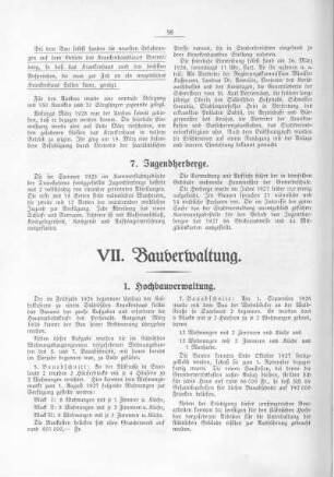 VII. Bauverwaltung
