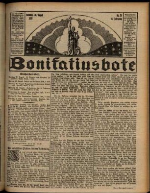 Erste Ausgabe vom Sonntag, den 26. August 1928.