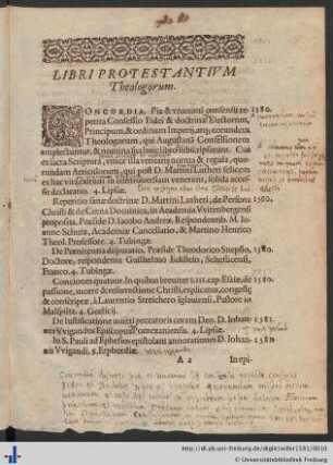 Libri Protestantivm Theologorvm.