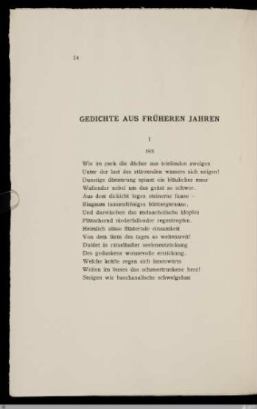 Gedichte aus früheren Jahren / Ludwig Klages