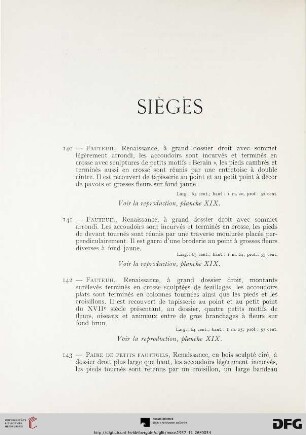 Sièges (Nr. 140-160)