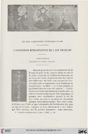 3. Pér. 24.1900: L' exposition rétrospective de l'art français, L'orfèvrerie, 2 : les arts à l'Exposition Universelle de 1900