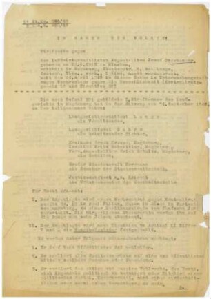 Urteil des Landgerichts Magdeburg gegen Josef Oberhauser (Mehrfertigung) - Bd. 72, 4 Seiten
