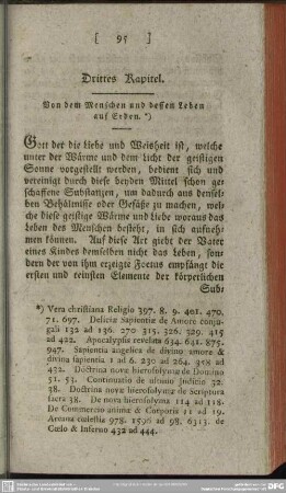 Drittes Kapitel. Von dem Menschen und dessen Leben auf Erden