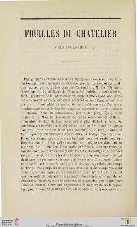 N.S. 8.1863: Fouilles du Chatelier : près Avranches