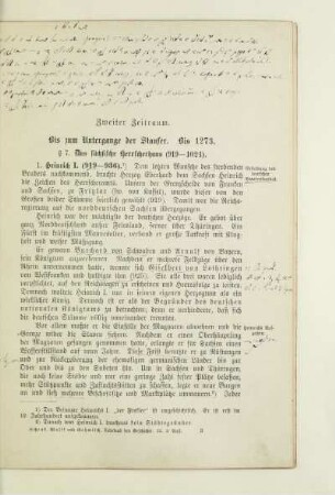 Zweiter Zeitraum. Bis zum Untergange der Staufer. Bis 1273