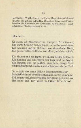 Verfasser: Wilhelm Klecha - Maschinenschlosser