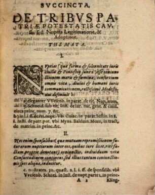 De patriae potestatis causis nuptiis, legitimatione et adoptione themata