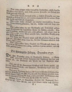 Der thüringische Feldzug, Deember 1757