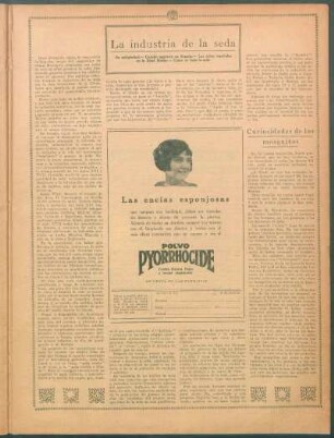 La industria de la seda : Su antigüedad.- Cuándo apareció en España.- Las sedas españolas en la Edad Media.- Cómo se hace la seda