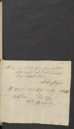 [Quittung] ... April 1793. ...