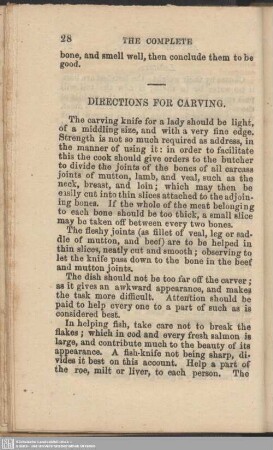 Directions for carving