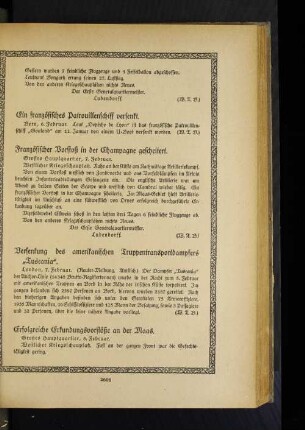 Französischer Vorstoß in der Champagne gescheitert.