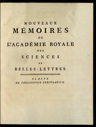 Classe De Philosophie Spéculative