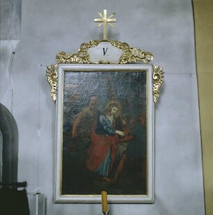 Station Nummer 5 - Simon von Kyrene hilft Christus beim Tragen des Kreuzes