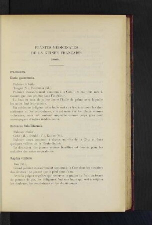 Plantes Médicinales De La Guinée Francaise.