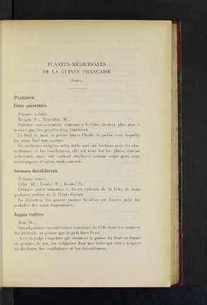 Plantes Médicinales De La Guinée Francaise.