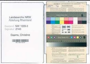 Entnazifizierung Christine Daams , geb. 12.05.1899 (Hebamme)