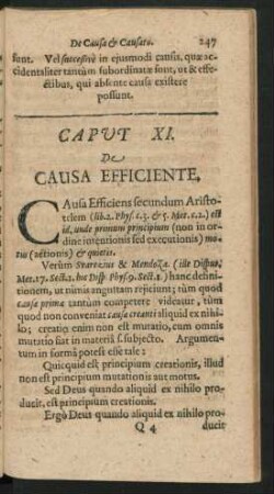 Caput XI. De Causa Efficiente.