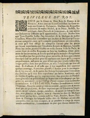 Privilege du Roy.