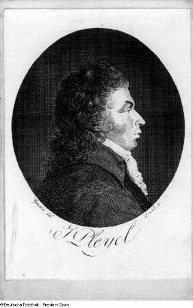 Ignaz Pleyel. Kupferstich von Lierd? nach Guerin als Vorlage für den Lichtdruck