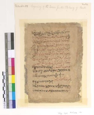 [Rite of Initiation into Monasticism] : Fragm. copt. Pischoi Rituale 14