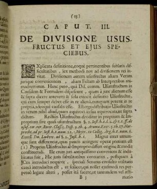 Caput. III. De Divisione Ususfructus Et Ejus Speciebus.