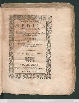 Exercitatio Medica Duodecima