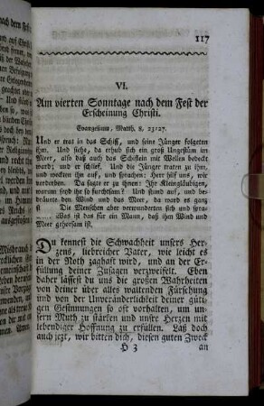 VI. Am vierten Sonntage nach dem Fest der Erscheinung Christi.