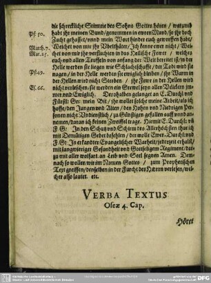 Verba Textus Oseae 4. Cap.