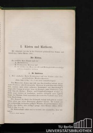I. Kästen und Mistbeete.