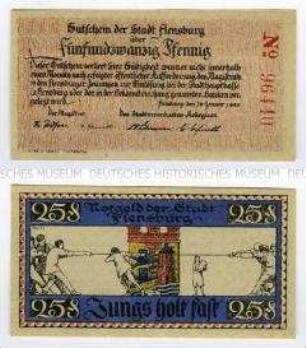 Notgeldserienschein der Stadt Flensburg
