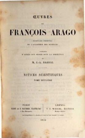 Oeuvres complètes de François Arago. 5, Notices scientifiques ; 2