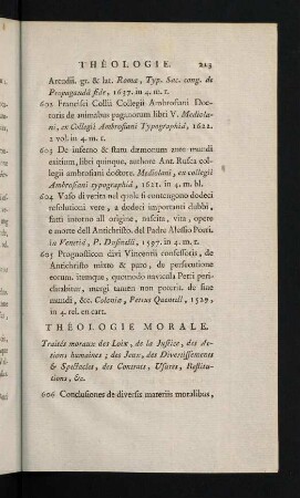 213-233, Théologie Morale