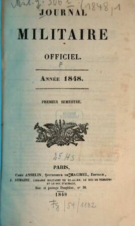 Journal militaire officiel. 1848,1