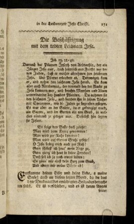 171-176, Die Beschaefftigung mit dem todten Leichnam ...