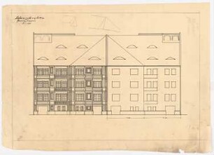 Wohnhausgruppe Lauterbach, Breslau: Hohenzollernstraße 111/113: Fassadenansicht 1:100