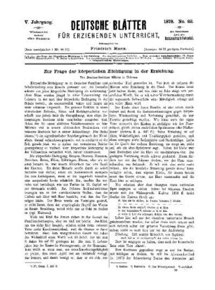 Zur Frage der körperlichen Züchtigung in der Erziehung