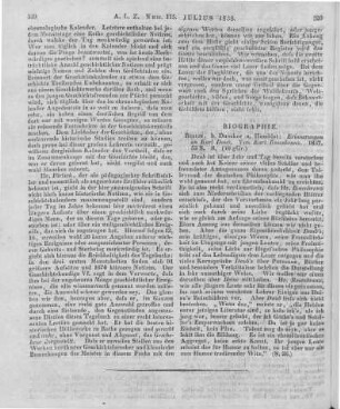 Rosenkranz, K.: Erinnerungen an Karl Daub. Berlin: Duncker & Humblot 1837