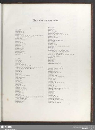 Liste des auteurs cités