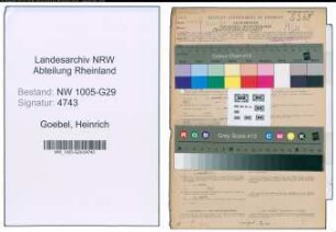 Entnazifizierung Heinrich Goebel , geb. 20.02.1900 (Bahnbeamter)