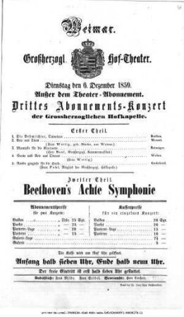 Drittes Abonnements-Konzert