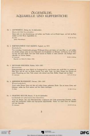 Ölgemälde – Aquarelle – Kupferstiche (Nr. 1-75)