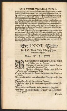 Der LXXXII. Psalm ...
